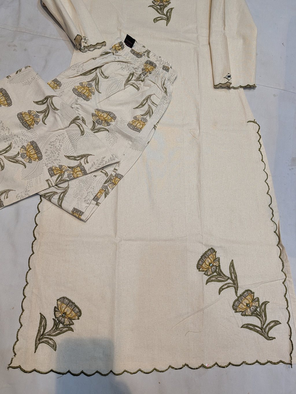 Two piece natural cotton ready to wear set