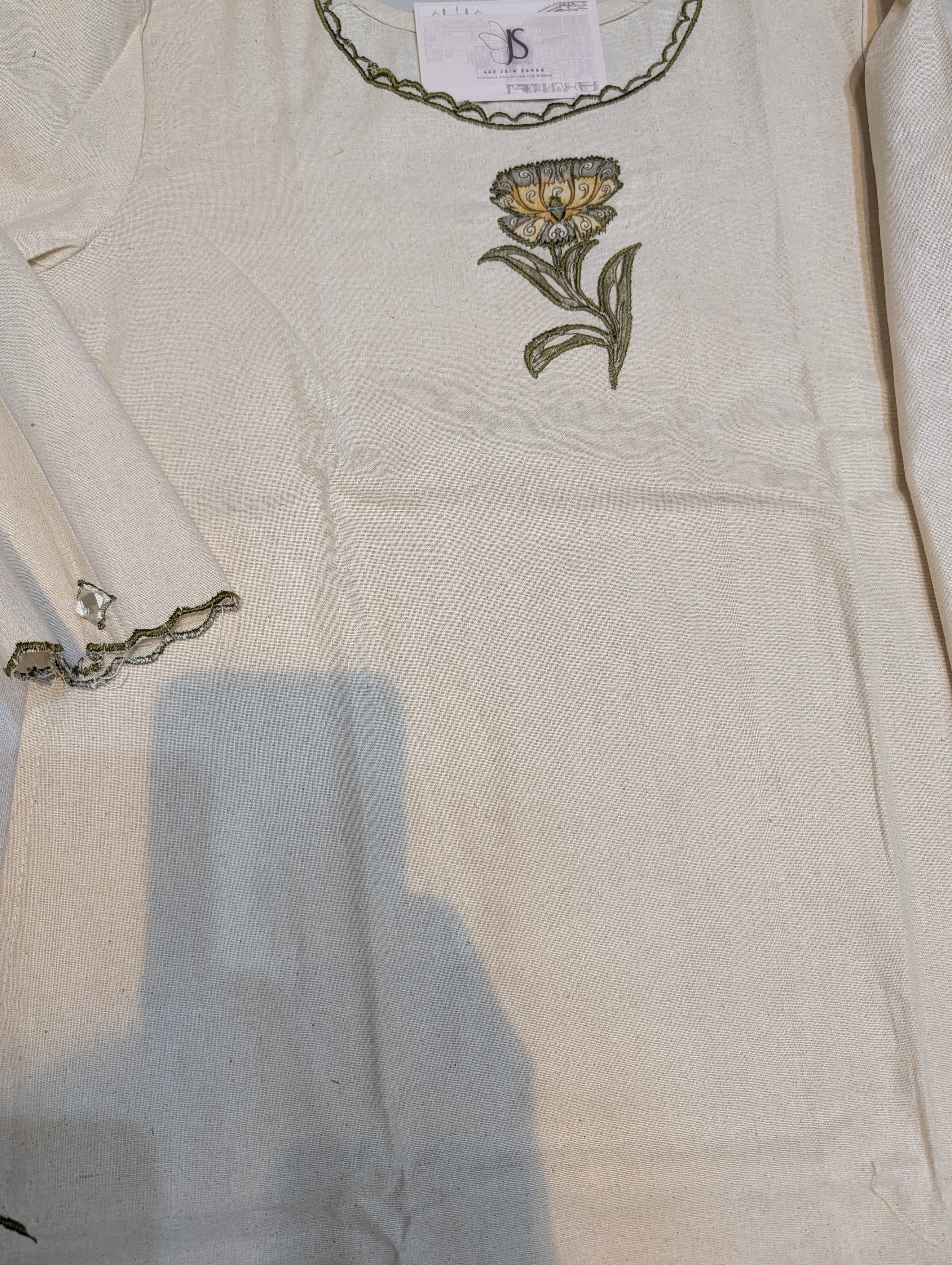 Two piece natural cotton ready to wear set